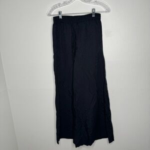 Onia navy blue printed wide leg slit pants xs